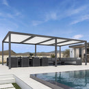 PURPLE LEAF Athena Louvered Pergola Modern Grey Pergola with White Roof for Deck Backyard Garden