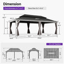 PURPLE LEAF White Gazebo for Modern Patio Double Galvanized Steel Roof Awning and Upgrade Curtain
