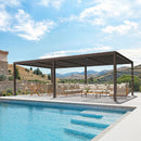 PURPLE LEAF Athena Outdoor Louvered Pergola Adjustable Metal Roof Bronze Hardtop Gazebo Patio Pavilion