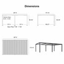 PURPLE LEAF Athena Louvered Pergola Modern Grey Pergola White Roof with Sanori Patio Couch Set Modular Sofas for Deck Backyard Garden
