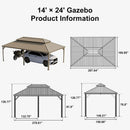 PURPLE LEAF Outdoor Carport Gazebo Champagne Steel Roof Aluminum Frame Shelter for Parking