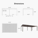 PURPLE LEAF Athena Louvered Pergola Bronze Outdoor Aluminum Pergola with Strip Lights Adjustable Gazebo for Patio Deck Garden