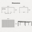 PURPLE LEAF Athena Louvered Pergola Grey Outdoor Aluminum Pergola with Strip Lights Adjustable Gazebo for Patio Deck Garden