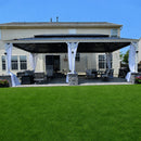 PURPLE LEAF White Gazebo for Modern Patio Double Galvanized Steel Roof Awning and Upgrade Curtain