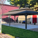 PURPLE LEAF Outdoor Hardtop Gazebo for Garden Bronze Double Roof Aluminum Frame Pavilion