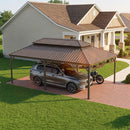 PURPLE LEAF Outdoor Metal Carport Gazebo Bronze Steel Roof Aluminum Frame Shelter for Parking