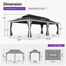 PURPLE LEAF White Gazebo for Modern Patio Double Galvanized Steel Roof Awning and Upgrade Curtain