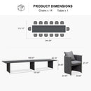 PURPLE LEAF Sanori Outdoor Dining Set Weather-Resistant Aluminum Table and Chairs Set with Backrest Pillow and Olefin Cushions for Deck