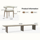 PURPLE LEAF Provence Patio Dining Set Luxury Modern Conversation Set Aluminum Large Rectangle Dining Table and Chairs with Olefin Cushion Outdoor Furniture Set for Garden Porch Deck Backyard