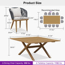 PURPLE LEAF Teak Patio Dining Set with Cushions and Pillow All-Weather Wicker Patio Table Set for Garden, Deck, and Yard