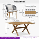 PURPLE LEAF Teak Patio Dining Set with Cushions and Pillow All-Weather Wicker Patio Table Set for Garden, Deck, and Yard