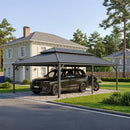 PURPLE LEAF Outdoor Metal Carport with Grey Steel Roof and Aluminum Frame Protective Shelter