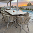 PURPLE LEAF 7/9/11 Pieces Outdoor Dining Set Aluminum Table & Wicker Rattan Chairs Modern Patio Furniture Set for Deck