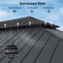 PURPLE LEAF Outdoor Metal Carport with Grey Steel Roof and Aluminum Frame Protective Shelter