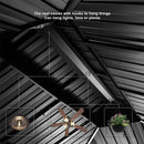 PURPLE LEAF Outdoor Metal Carport with Grey Steel Roof and Aluminum Frame Protective Shelter