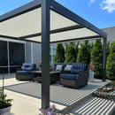 PURPLE LEAF Athena Louvered Pergola Modern Grey Pergola with White Roof for Deck Backyard Garden