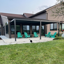 PURPLE LEAF Caesar Outdoor Louvered Pergola Patio Sun Shade Shelter with Adjustable Hardtop Patio Pergola Grey