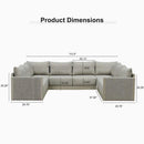 PURPLE LEAF Sanori L-Shaped Patio Couch Set Modular Sofa with Beige Cushions for Backyard