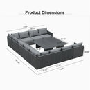 PURPLE LEAF Sanori L-Shaped Patio Couch Set Modular Sofa with Grey Cushions for Backyard