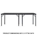 PURPLE LEAF Lean to Gazebo Metal Roof Patio Cover Built-in Drain Slots Wall Mounted Gazebo for Outdoor Extension