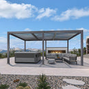 PURPLE LEAF Caesar Outdoor Louvered Pergola Patio Sun Shade Shelter with Adjustable Hardtop Patio Pergola Grey
