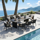PURPLE LEAF Hailar Outdoor Dining Set for Family, Aluminum Outdoor Patio Table and Chairs Set with Olefin Cushions, Patio Furniture Set for Garden or Deck