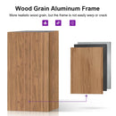 PURPLE LEAF Hardtop Gazebo for Patio Wood Grain Aluminum Frame Awning with Netting