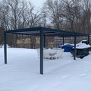 PURPLE LEAF Caesar Outdoor Louvered Pergola Patio Sun Shade Shelter with Adjustable Hardtop Patio Pergola Grey