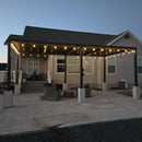 PURPLE LEAF Caesar Louvered Pergola with String Lights Patio Aluminum Pergola with Independent Adjustable Rainproof Roof With Yellow Lights