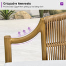 PURPLE LEAF Buler 4/8 Pieces Modern Patio Conversation Set with Rattan Chairs and Coffee Table Sofa for Poolside