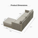 PURPLE LEAF Sanori L-Shaped Patio Couch Set Modular Sofa with Beige Cushions for Backyard