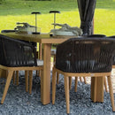 PURPLE LEAF Patio Dining Set with Sunbrella Fabric Cushions and Aluminum Table All-Weather Wicker Patio Table Set for Deck