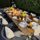 PURPLE LEAF Teak Patio Dining Set with Cushions and Pillow All-Weather Wicker Patio Table Set for Garden, Deck, and Yard