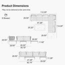 PURPLE LEAF Sicilia L-Shaped Modular Outdoor Sectional with Oatmeal Greige Cushions Flexible Layout for Garden Poolside