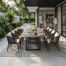 PURPLE LEAF Hailar Outdoor Dining Set for Family, Aluminum Outdoor Patio Table and Chairs Set with Olefin Cushions, Patio Furniture Set for Garden or Deck