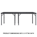 PURPLE LEAF Lean to Gazebo Metal Roof Patio Cover Built-in Drain Slots Wall Mounted Gazebo for Outdoor Extension