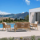 PURPLE LEAF Rivra 4-Piece Patio Conversation Set with Wicker Chairs and Thick Sofa Cushions for Garden