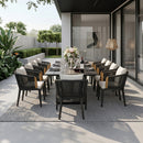 PURPLE LEAF Hailar Outdoor Dining Set for Family, Aluminum Outdoor Patio Table and Chairs Set with Olefin Cushions, Patio Furniture Set for Garden or Deck