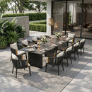 PURPLE LEAF Hailar Outdoor Dining Set for Family, Aluminum Outdoor Patio Table and Chairs Set with Olefin Cushions, Patio Furniture Set for Garden or Deck