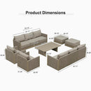 PURPLE LEAF Sanori L-Shaped Patio Couch Set Modular Sofa with Beige Cushions for Backyard