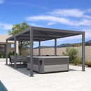 PURPLE LEAF Caesar Outdoor Louvered Pergola Patio Sun Shade Shelter with Adjustable Hardtop Patio Pergola Grey