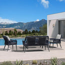 PURPLE LEAF Rivra 4-Piece Patio Conversation Set with Wicker Chairs and Thick Sofa Cushions for Garden