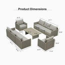 PURPLE LEAF Sanori L-Shaped Patio Couch Set Modular Sofa with Beige Cushions for Backyard