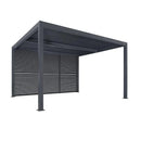 PURPLE LEAF Athena Louvered Pergola Grey Outdoor Aluminum Pergola with Shutter Wall Adjustable Gazebo Rainproof for Patio Deck Garden