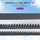 PURPLE LEAF Athena Louvered Pergola Modern Grey Pergola with White Roof for Deck Backyard Garden