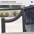 PURPLE LEAF Buler 4/8 Pieces Modern Patio Conversation Set with Rattan Chairs and Coffee Table Sofa for Poolside