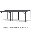 PURPLE LEAF Lean to Gazebo Metal Roof Patio Cover Built-in Drain Slots Wall Mounted Gazebo for Outdoor Extension