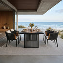 PURPLE LEAF Hailar Outdoor Dining Set for Family, Aluminum Outdoor Patio Table and Chairs Set with Olefin Cushions, Patio Furniture Set for Garden or Deck