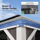 PURPLE LEAF White Gazebo for Modern Patio Double Galvanized Steel Roof Awning and Upgrade Curtain with Lights-clear