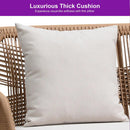 PURPLE LEAF Rivra 4-Piece Patio Conversation Set with Wicker Chairs and Thick Sofa Cushions for Garden